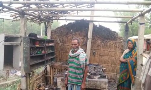 आग लगने से चाय दुकान जलकर राख