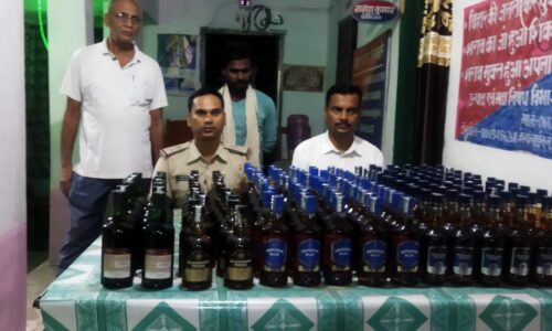 65 लीटर 250 मिलीलीटर   विदेशी शराब के साथ एक जुगाड़ गाड़ी एवं तस्कर को पुलिस ने किया गिरफ्तार।