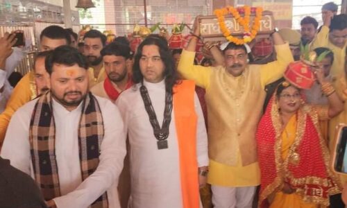 देवकीनंदन महाराज की कथा का भव्य शुभारम्भ,श्रीमद्भागवत कथा महात्म्य का हुआ व्यापक वर्णन,भव्य कलश यात्रा में दिखीं पीत वस्त्र में सजी सैकड़ों मातृशक्तियां
