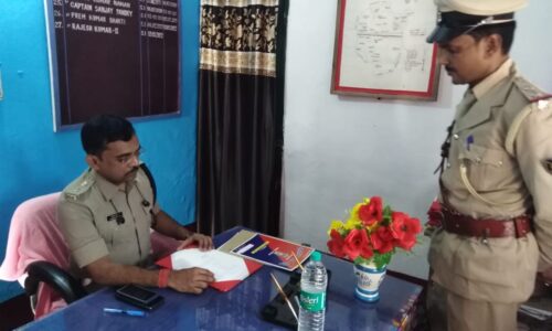पुलिस अधीक्षक जितेंद्र कुमार ने रोशना ओपी का किया निरीक्षण