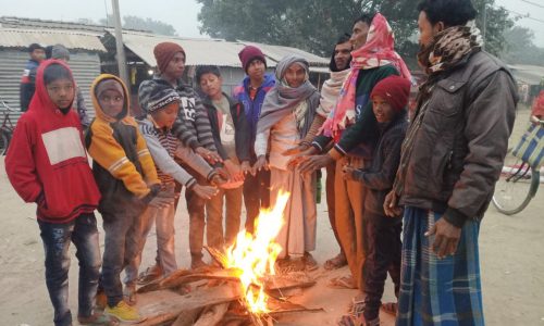प्राणपुर प्रखंड के 5 स्थानों पर बिहार सरकार के आदेशानुसार अलाव  की हुई व्यवस्था।