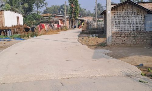 सड़क ढलाई के 15 दिन बाद भी सड़क में नहीं दिया गया पानी ।