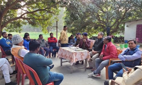 रोशना ओपी थाना परिसर में सरस्वती पूजा एवं गणतंत्र दिवस को लेकर शांति समिति की हुई बैठक ।