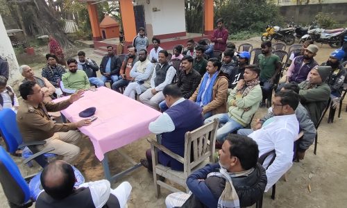 सरस्वती पूजा को लेकर बारसोई थाना प्रांगण में शांति समिति की हुई बैठक ।