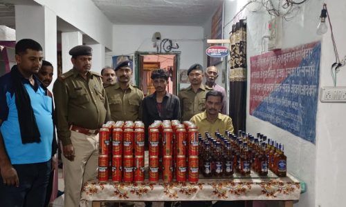 67 लीटर 500 मिलीलीटर शराब के साथ एक तस्कर गिरफ्तार ।