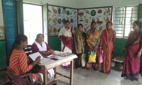 आंगनबाड़ी केंद्रों पर पोषाहार का किया वितरण ।