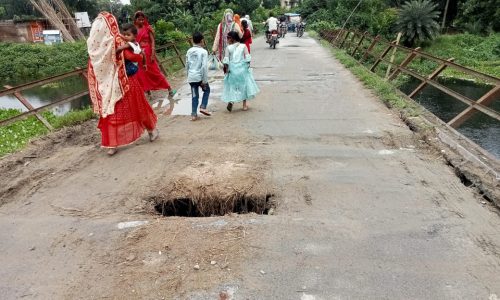क्षतिग्रस्त दनारपुल दे रही है बड़े खतरे को दावत,  अविलंब पुल मरम्मती की मांग।
