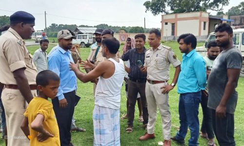 आपसी सहमति के बाद फुटबॉल खेल स्टेडियम का निर्माण कार्य हुआ प्रारंभ।