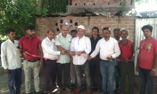 सामुदायिक शौचालय भवन निर्माण कार्य का हुआ शुभारंभ।