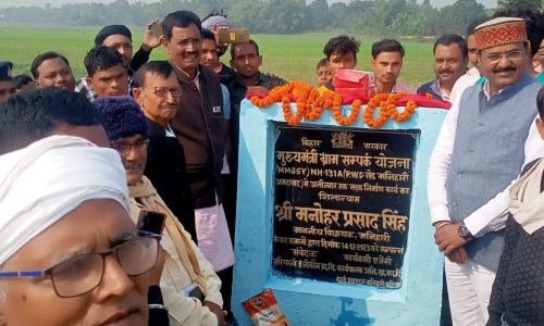 स्थानीय विधायक ने अलीनगर दियरा तक जाने वाली सड़क की आधारशिला रखी