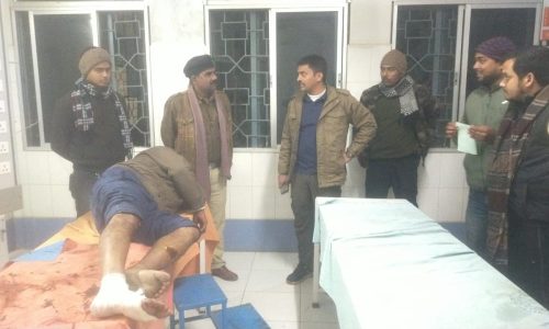 अनियंत्रित मोटरसाइकिल की टक्कर से होमगार्ड घायल