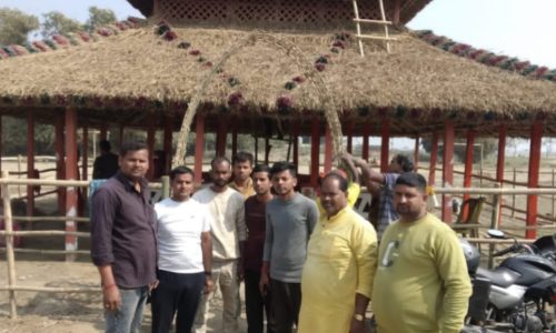 गंगा घाट पर माघी पूर्णिमा यज्ञ को लेकर यज्ञ मंडप का निर्माण कार्य प्रारंभ,96 घंटे का होगा लक्ष्मी नारायण महायज्ञ का अयोजन