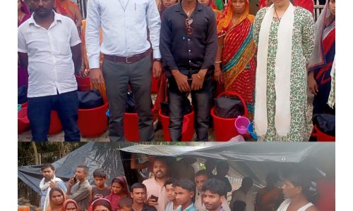 अंचलाधिकारी ने अग्नि पीड़ित परिवारों के बीच डिग्निटी किट का वितरण किया