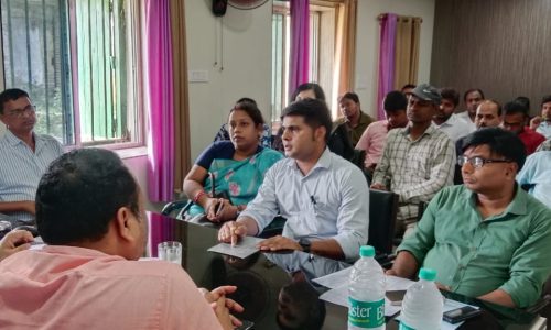 प्रखंड स्तरीय समन्वय समिति की बैठक में पीएचडी विभाग के अभियंता को फटकार लगा।