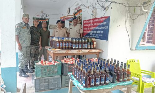 वाहन चेकिंग के दौरान चार पहिया वाहन से 181 लीटर विदेशी शराब बरामद।