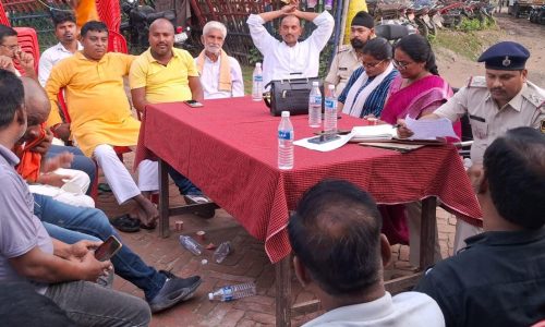 दशहरा को लेकर शांति समिति की बैठक आयोजित, डीजे पूर्ण प्रतिबंध।