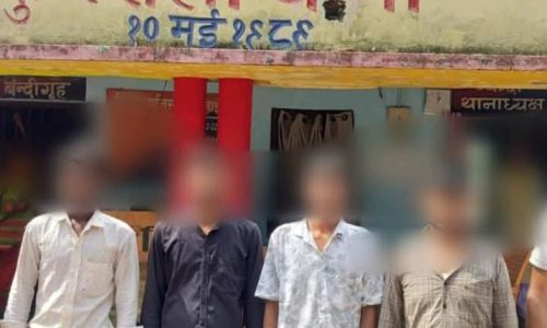 असामाजिक तत्वों पर नकेल कसने के उद्देश्य से थाना में हुआ गूडां परेड