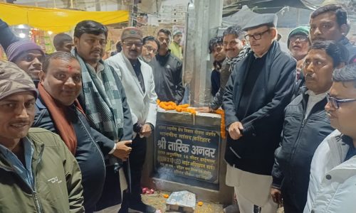 सांसद ने हरिगंज चौक में हाई मास्क लाइट का किया लोकार्पण,ग्रामीण में हर्ष।