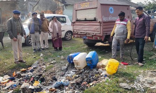 देसी महुआ शराब का किया गया विनष्टीकरण।
