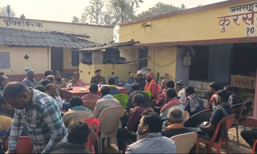 कुरसेला थाना में सरस्वती पूजा  को ले शांति समिति की बैठक आयोजित